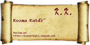 Kozma Kató névjegykártya